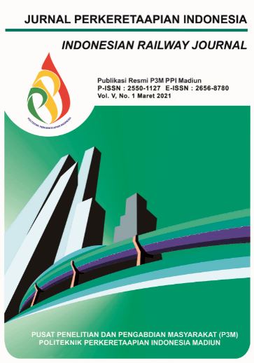 					View Vol. 5 No. 1 (2021): Indonesian Railway Journal Volume 4 Number 1 Year 2021
				